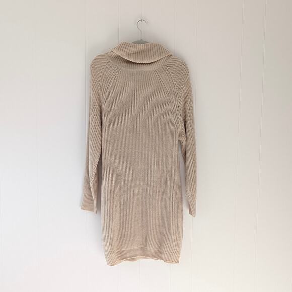 NWT SNDYS. Cream Cozy Knit Sweater Pullover Cowl Neck Dress, size M/L - Picture 2 of 7